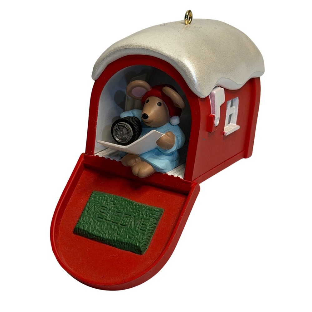 VTG Hallmark Keepsake Ornament Red Mailbox Mouse 1991 Christmas Holiday Decor